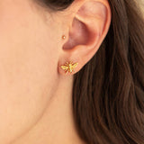 Honey Bee Stud Earrings in Gold