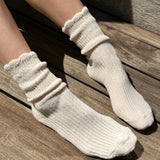 Linen Scallop Socks (Natural)