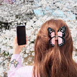 Hand-painted Monarch Butterfly Claw Hair Clip | Eco-Friendly: Pink