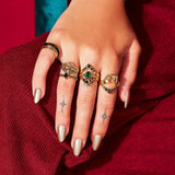 Viper Ring (Green/18K Gold Plated Stainless Steel)