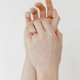Bubble Ring: Hibiscus / Sterling Silver, Glass / 5