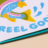 Reel Good (Trout) Letterpress Fish Birthday Card Spring Easter