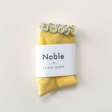 The Petite Ruffled Modal Socks (Butter/Baby Blue)