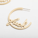 Fuck Hoop Earrings: Gold Plated