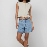 Emmerson High Rise Long Denim Short (Light Worn)