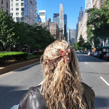 Coquette Bow Claw Hair Clip (Red Plaid)