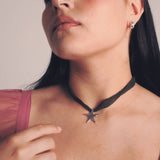 Estelle on Fairy Silk: Charcoal / Sterling Silver