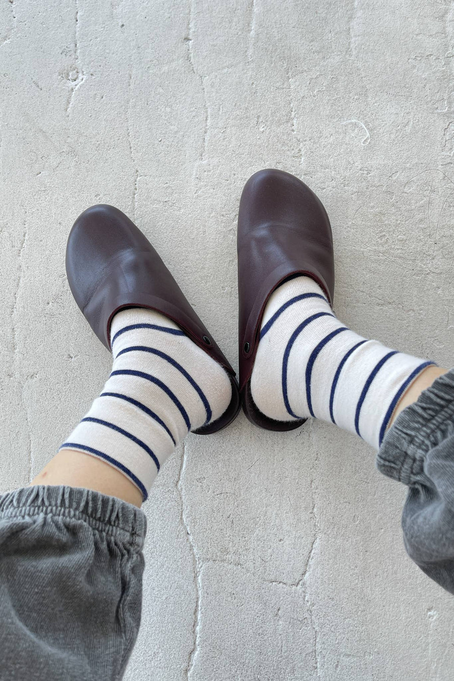 Striped Boyfriend Socks: Pink White Stripe