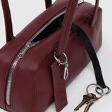 Recycled Leather Bowler Bag (Mahogany)