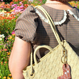 Hand-painted Daisy Cowboy Boot Bag Charm + Keychain