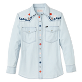 Embroidered Western Shirt (Light Indigo Chambray)