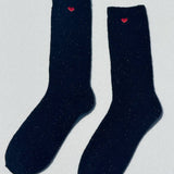 Embroidered Snow Socks (Cookies and Cream/Heart)