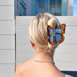 Boho Monarch Claw Hair Clip (Baby Blue)
