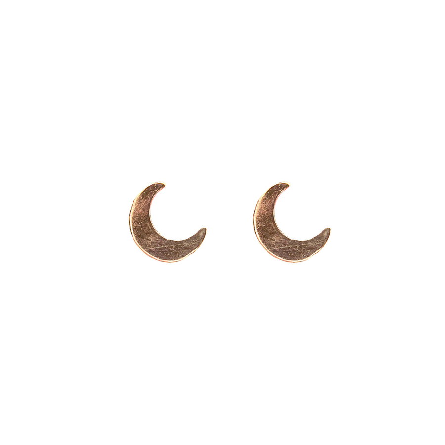 Crescent Moon Tiny Stud Earrings: Goldfill