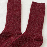 Winter Sparkle Socks: Wine