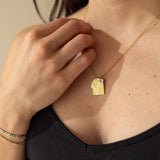 Prickly Pear Cactus Pendant Necklace in Gold: Gold Plated