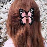 Hand-painted Monarch Butterfly Claw Hair Clip | Eco-Friendly: Pink