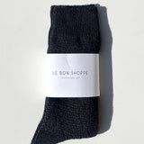 Modal Eyelet Socks (Jet Black)