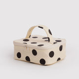 Small Cosmetic Case (Cream and Black Polka Dots)