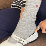 Embroidered Snow Socks (Cookies and Cream/Heart)