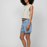 Emmerson High Rise Long Denim Short (Light Worn)