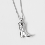 Cowboy Boot Charm Necklace in Sterling Silver