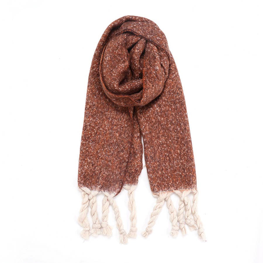 Soft Chunky Solid Fleece Scarf (Burnt Orange)