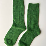 Modal Eyelet Socks (Palm Green)