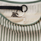 Medium Nylon Crescent Bag (Sage Stripe)