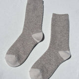 Wool Waffled Socks (Brown / Oatmeal)