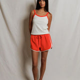 Cherry Sporty Ringer Tank (Ivory/Clementine)