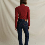 Cindy Recycled Cotton Turtleneck (Ruby Red)