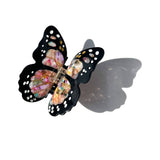 Hand-painted Limited Edition Monarch Butterfly Claw Hair Clip | Eco-Friendly: Silver