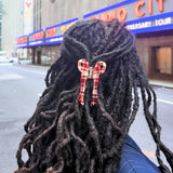Coquette Bow Claw Hair Clip (Red Plaid)