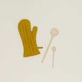 SIMPLE LINEN OVEN MITTS: MUSTARD