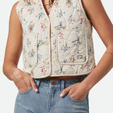 Field Floral Quilted Vest (White Cap/Hazelnut/Dusty Floral)