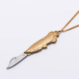 Fish Utility Safety Necklace (Brass & Steel)