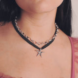 Estelle on Fairy Silk: Charcoal / Sterling Silver