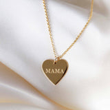 MAMA Heart Necklace: Silver