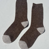 Wool Waffled Socks (Stone / Cream)