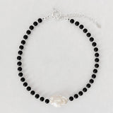 Mila II Necklace with Fireball Pearl: Black Onyx