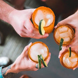 Mexican Handblown Glasses (Orange Swirl)