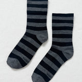 Wide Wally Socks (Wide Grey/Stripe)