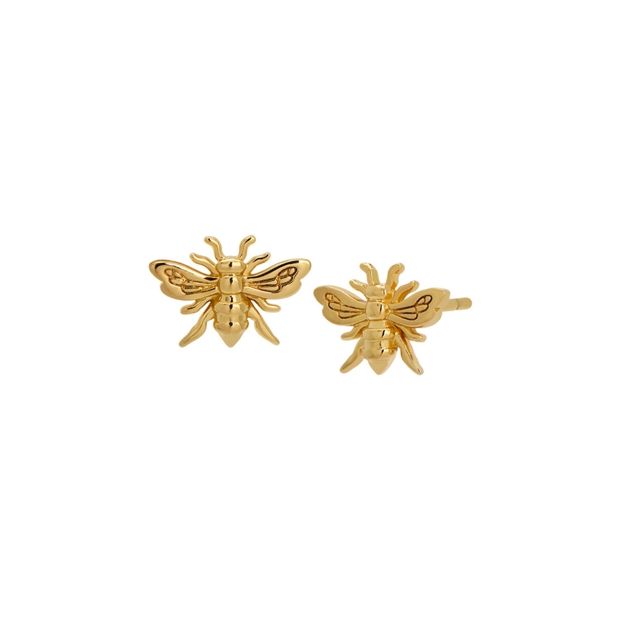 Honey Bee Stud Earrings in Gold