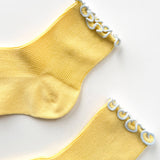 The Petite Ruffled Modal Socks (Butter/Baby Blue)