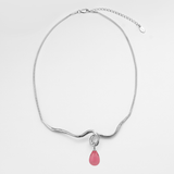 Maeva Necklace + Small Drop Charm: Hibiscus / Sterling Silver