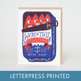 Sardines Friendship Letterpress Greeting Card by Hello!Lucky: Plastic sleeve