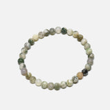 6mm Moss Agate Stretch Beaded Bracelet (Green)