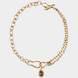 Ramona Necklace + Ami Charm (Sky/Gold Plated Brass)