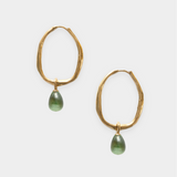 Romy Hoops + Small Drops: Hibiscus / Gold Plated Brass (1 micron), Glass